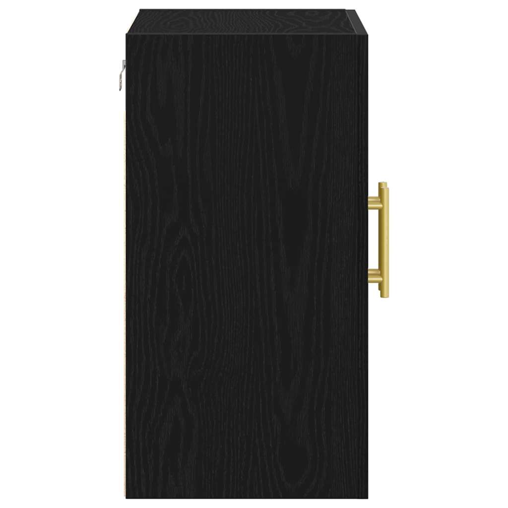 Wandmontierter Schrank Schwarz Eichen-Optik 60 x 31 x 70 cm