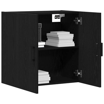 Wandmontierter Schrank Schwarz Eichen-Optik 60 x 31 x 60 cm