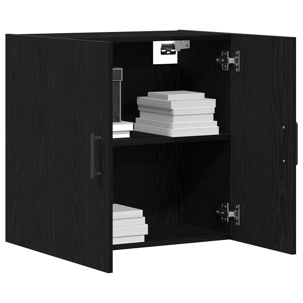 Wandmontierter Schrank Schwarz Eichen-Optik 60 x 31 x 60 cm