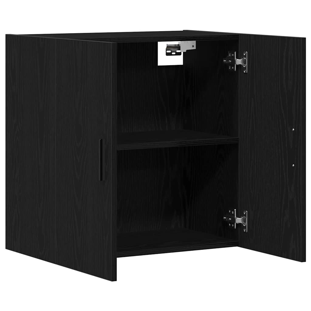 Wandmontierter Schrank Schwarz Eichen-Optik 60 x 31 x 60 cm