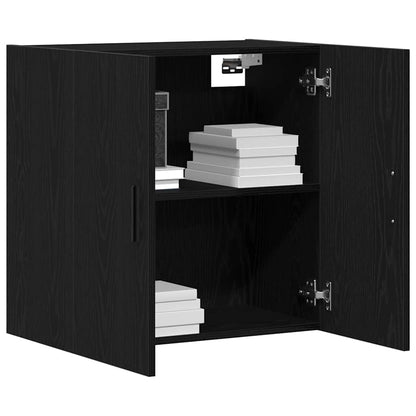 Wandmontierter Schrank Schwarz Eichen-Optik 60 x 31 x 60 cm
