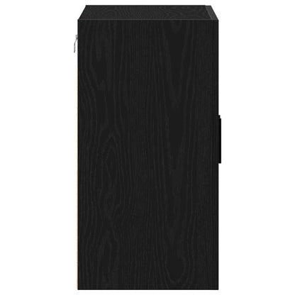 Wandmontierter Schrank Schwarz Eichen-Optik 60 x 31 x 60 cm