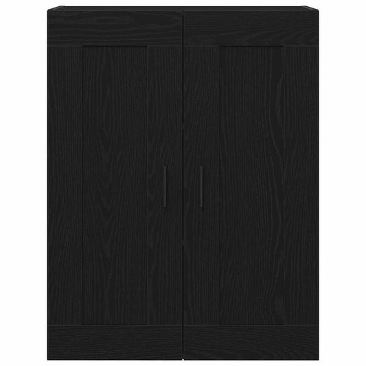 Wandmontierter Schrank Schwarz Eichen-Optik 69,5 x 34 x 90 cm