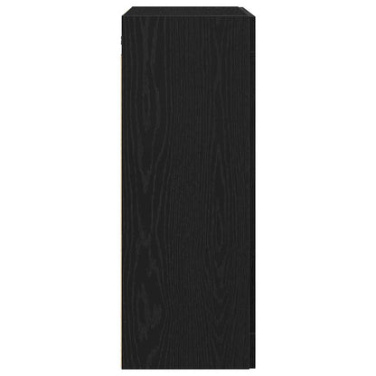 Wandmontierter Schrank Schwarz Eichen-Optik 69,5 x 34 x 90 cm