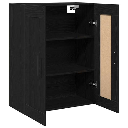Wandmontierter Schrank Schwarz Eichen-Optik 69,5 x 34 x 90 cm