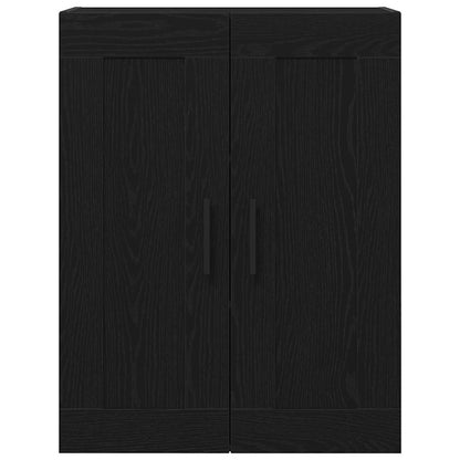 Wandmontierter Schrank Schwarz Eichen-Optik 69,5 x 34 x 90 cm