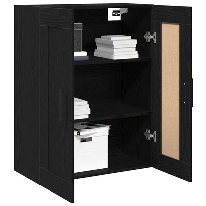 Wandmontierter Schrank Schwarz Eichen-Optik 69,5 x 34 x 90 cm