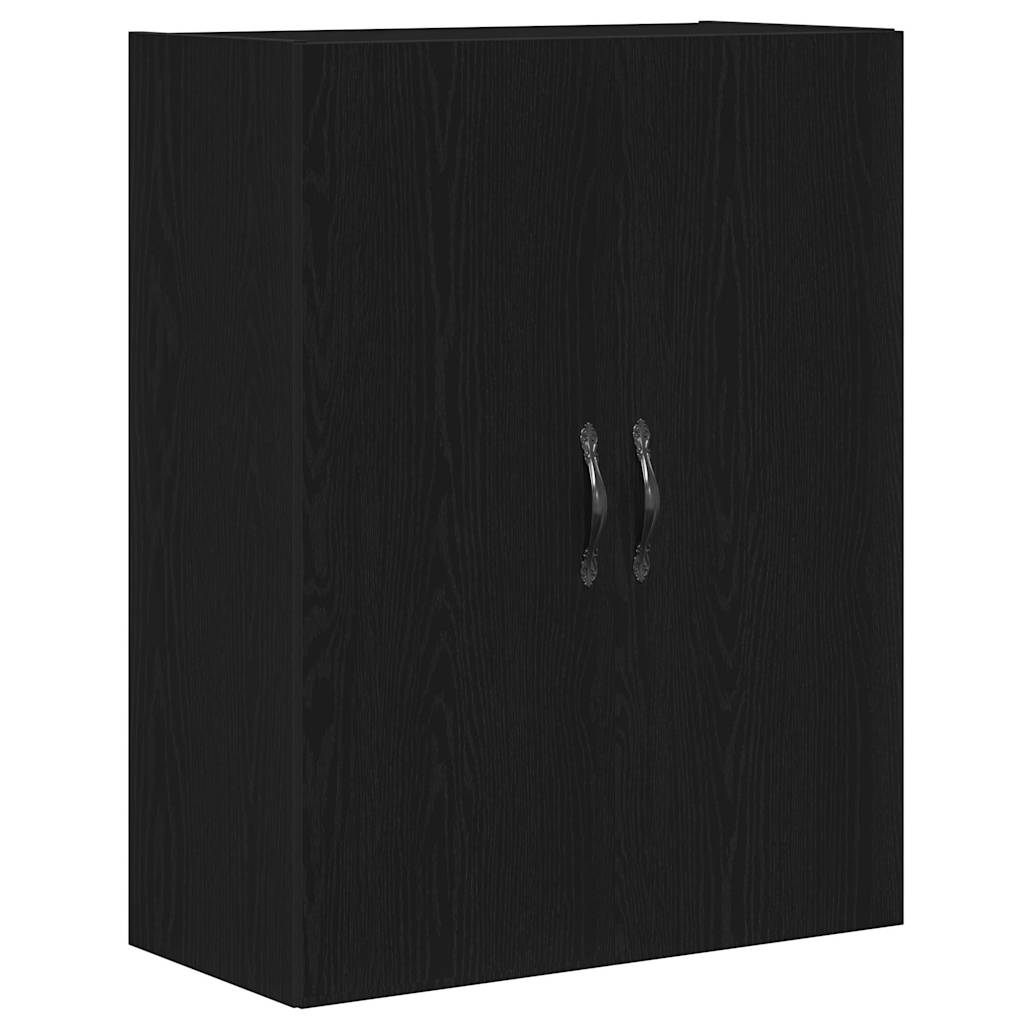 Wandmontierter Schrank Schwarz Eichen-Optik 69,5 x 34 x 180 cm