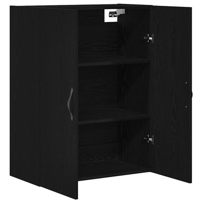 Wandmontierter Schrank Schwarz Eichen-Optik 69,5 x 34 x 180 cm
