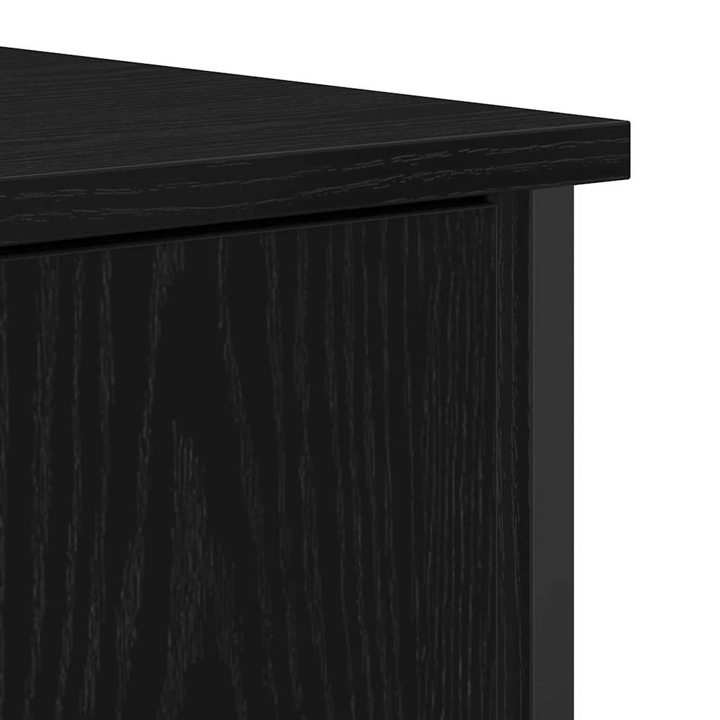 Sideboard Schwarz Eichen-Optik 70 x 30 x 80 cm Holzwerkstoff