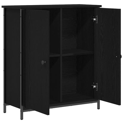 Sideboard Schwarz Eichen-Optik 70 x 30 x 80 cm Holzwerkstoff