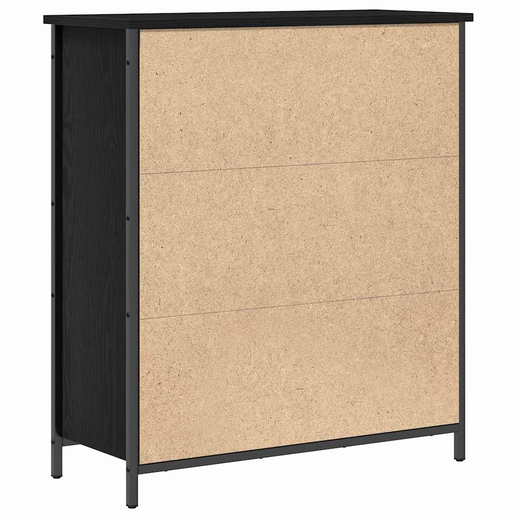 Sideboard Schwarz Eichen-Optik 70 x 30 x 80 cm Holzwerkstoff