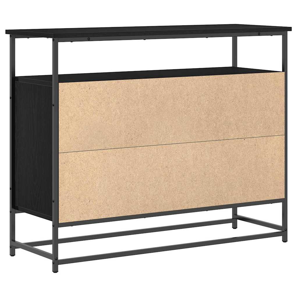 Sideboard Schwarz Eichen-Optik 100 x 35 x 80 cm Holzwerkstoff