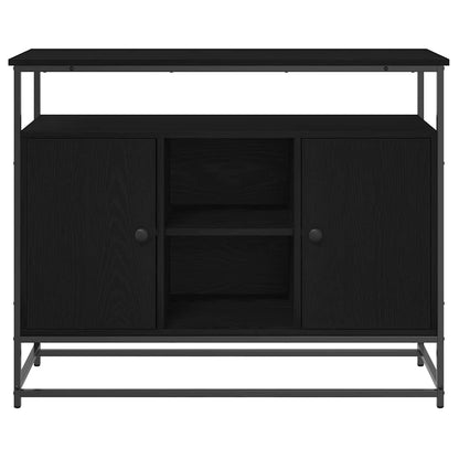 Sideboard Schwarz Eichen-Optik 100 x 35 x 80 cm Holzwerkstoff