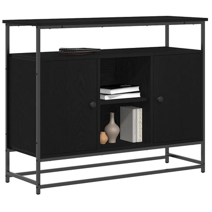 Sideboard Schwarz Eichen-Optik 100 x 35 x 80 cm Holzwerkstoff