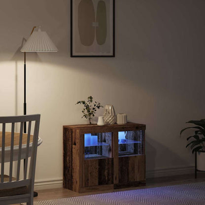 Beistellschrank 2 pcs Altholz 41 x 37 x 67 cm Holzwerkstoff