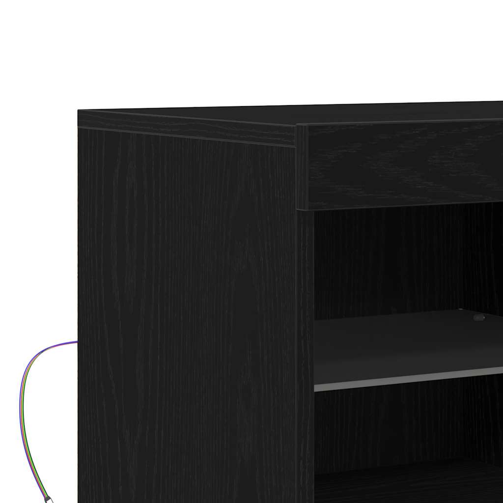 Sideboard Schwarz 81 x 37 x 67 cm Holzwerkstoff