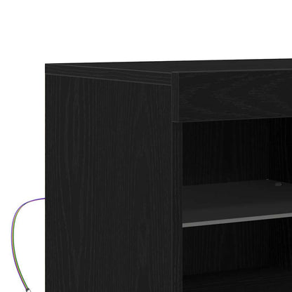 Sideboard Schwarz 81 x 37 x 67 cm Holzwerkstoff
