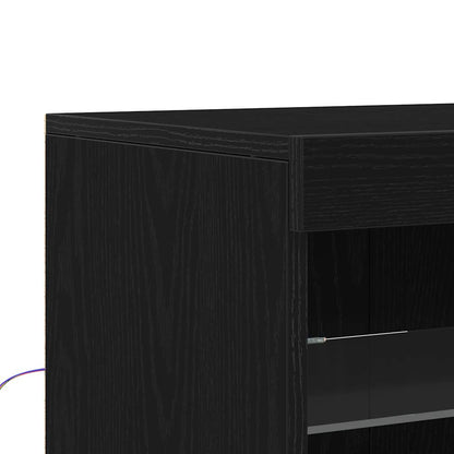 Sideboard Schwarz Eichen-Optik 41 x 37 x 67 cm Holzwerkstoff