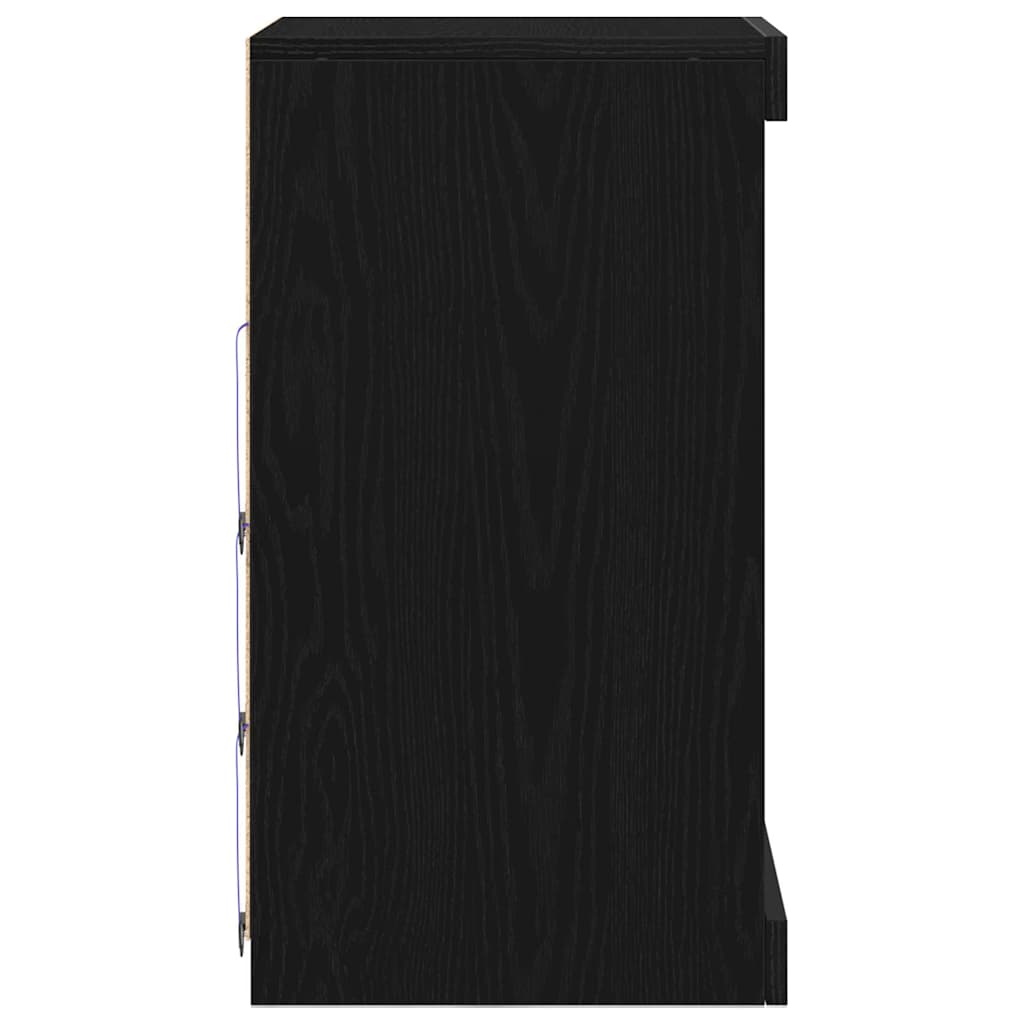Sideboard Schwarz Eichen-Optik 41 x 37 x 67 cm Holzwerkstoff