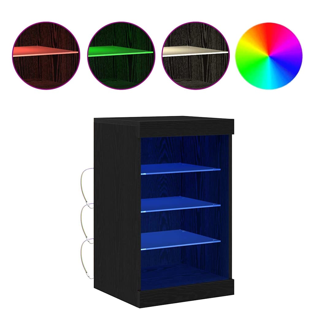 Sideboard Schwarz Eichen-Optik 41 x 37 x 67 cm Holzwerkstoff