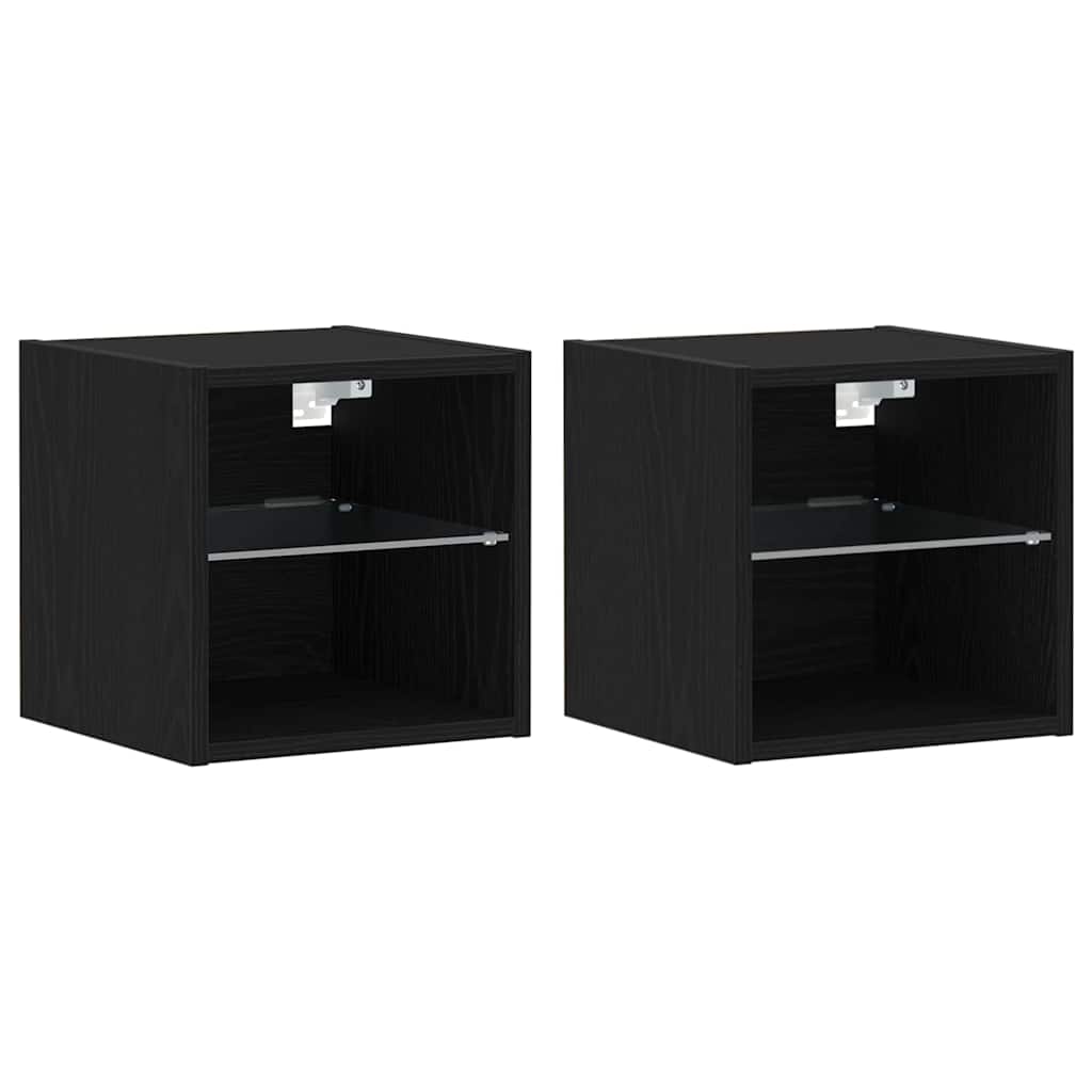 TV-Schrankset 2 pcs Schwarz 30 x 28,5 x 30 cm Holzwerkstoff