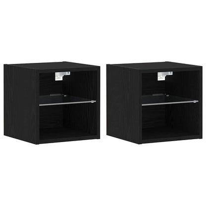 TV-Schrankset 2 pcs Schwarz 30 x 28,5 x 30 cm Holzwerkstoff