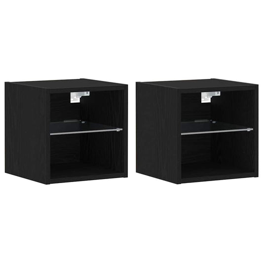 TV-Schrankset 2 pcs Schwarz 30 x 28,5 x 30 cm Holzwerkstoff