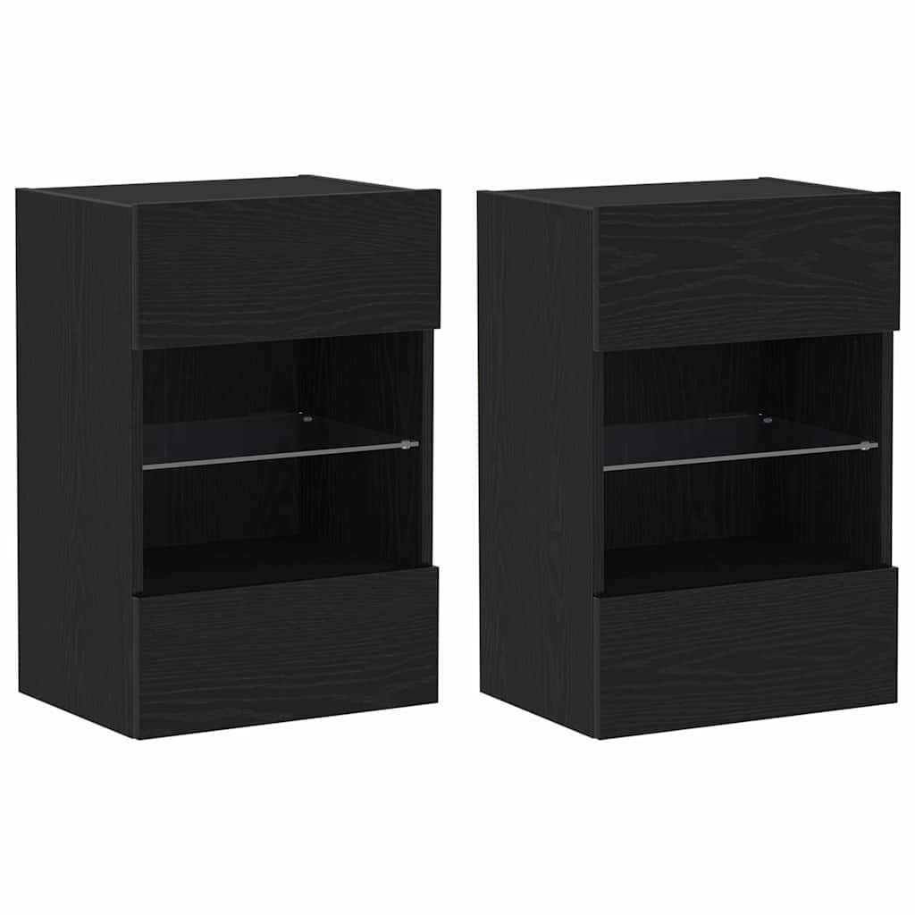 TV-Schrankset 2 pcs Schwarz 40 x 30 x 60,5 cm Holzwerkstoff