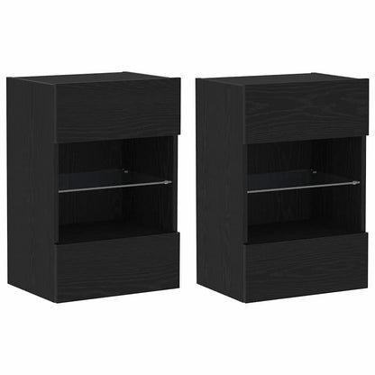 TV-Schrankset 2 pcs Schwarz 40 x 30 x 60,5 cm Holzwerkstoff