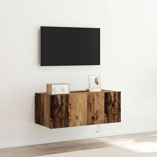 TV-Wandregal Wandmontiert Altholz 80 x 35 x 31 cm Holzwerkstoff