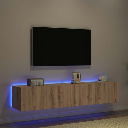 TV-Wandregal Eiche handwerklich 80 x 35 x 31 cm Holzwerkstoff