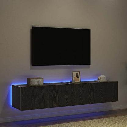 TV-Wandregal Schwarze Eiche 80 x 35 x 31 cm Holzwerkstoff