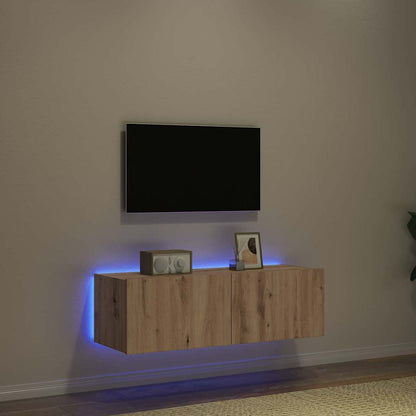 TV-Wandregal Eiche handwerklich 100 x 35 x 31 cm Holzwerkstoff