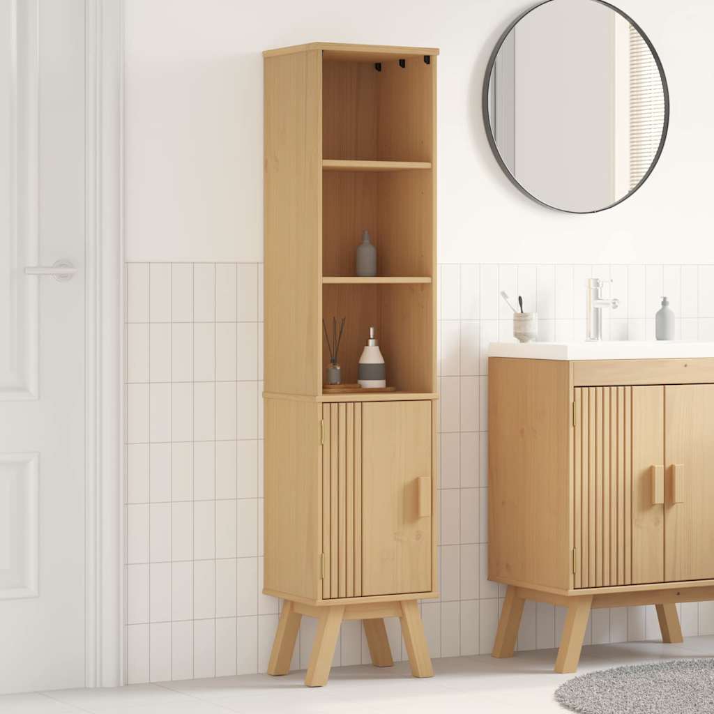 Badezimmer Schrank mit Regal Olden Braun 35 x 30 x 159 cm