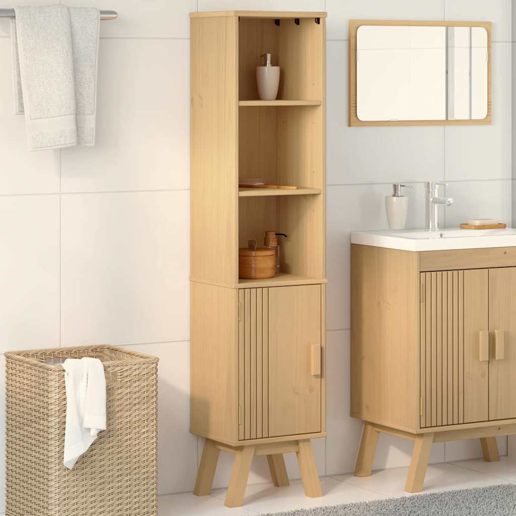 Badezimmer Schrank mit Regal Olden Braun 35 x 30 x 159 cm