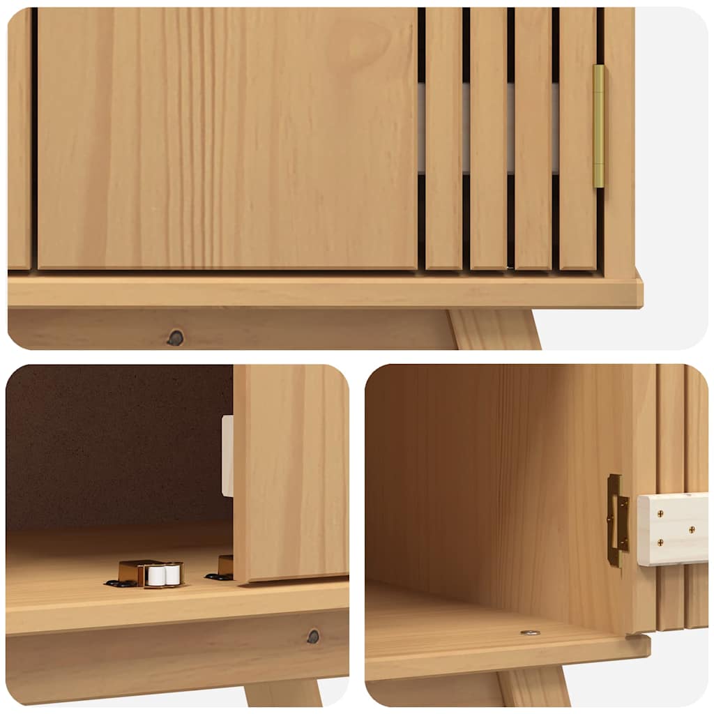 Waschbecken-Unterschrank mit Tür Olden Braun 114 x 43 x 73.5 cm