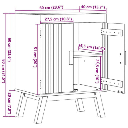 Waschbecken-Unterschrank mit Tür Olden Braun 114 x 43 x 73.5 cm