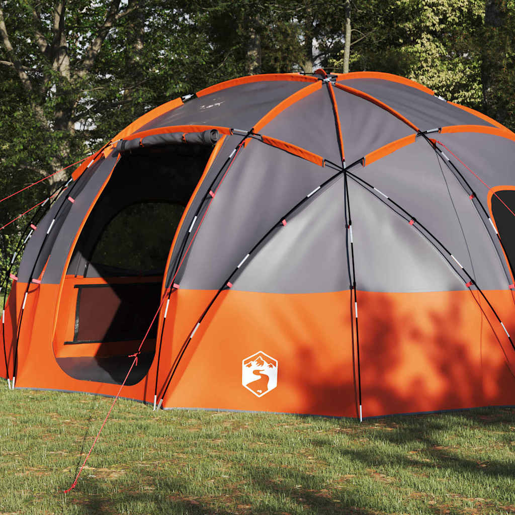 Campingzelt Grau und Orange 475 x 475 x 235 cm Polyester