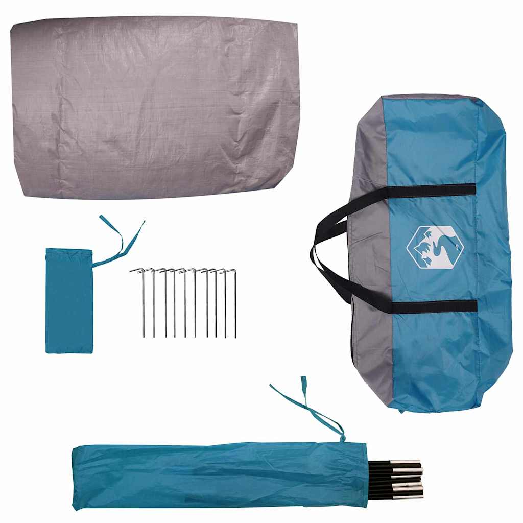 Fahrradgarage mit Dach mit Speicher Blau 256 x 222 x 182 cm