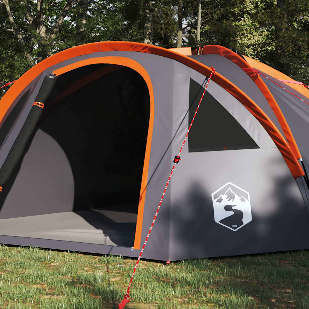 Campingzelt Grau und Orange 308 x 268 x 130 cm Polyester