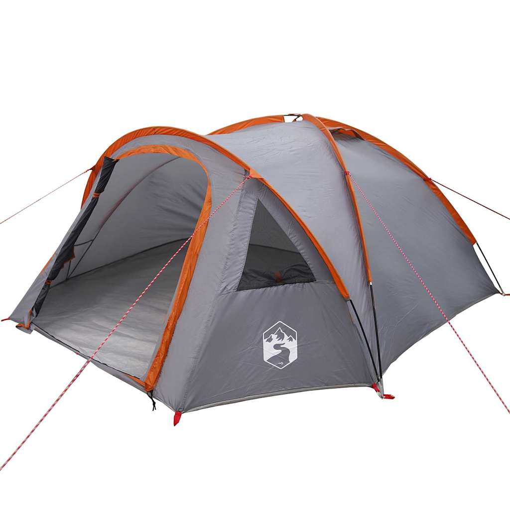 Campingzelt Grau und Orange 308 x 268 x 130 cm Polyester