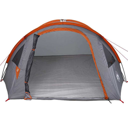 Campingzelt Grau und Orange 308 x 268 x 130 cm Polyester