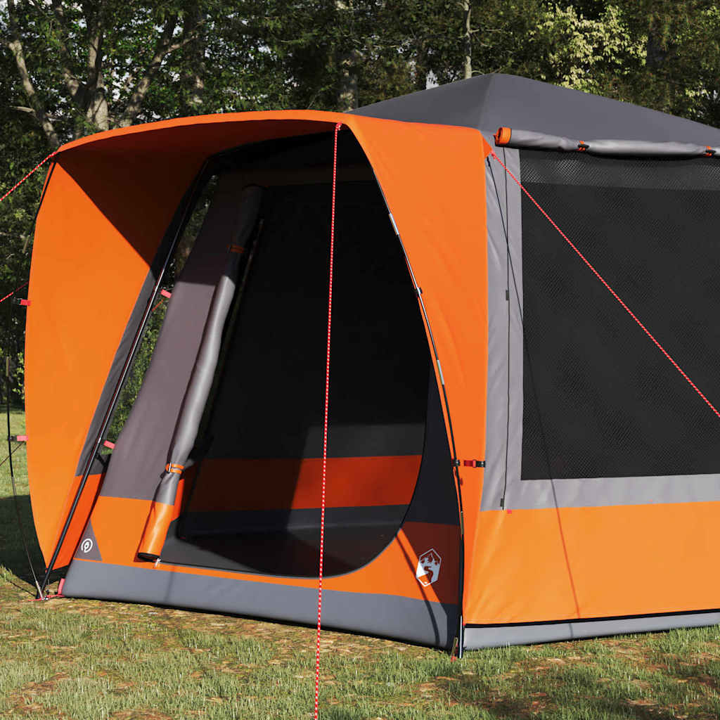 Campingzelt Grau und Orange 420 x 420 x 227 cm Polyester