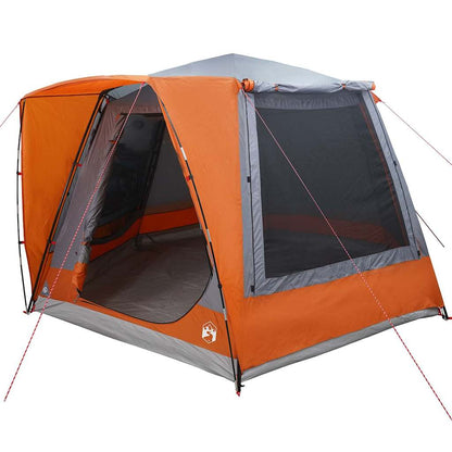 Campingzelt Grau und Orange 420 x 420 x 227 cm Polyester
