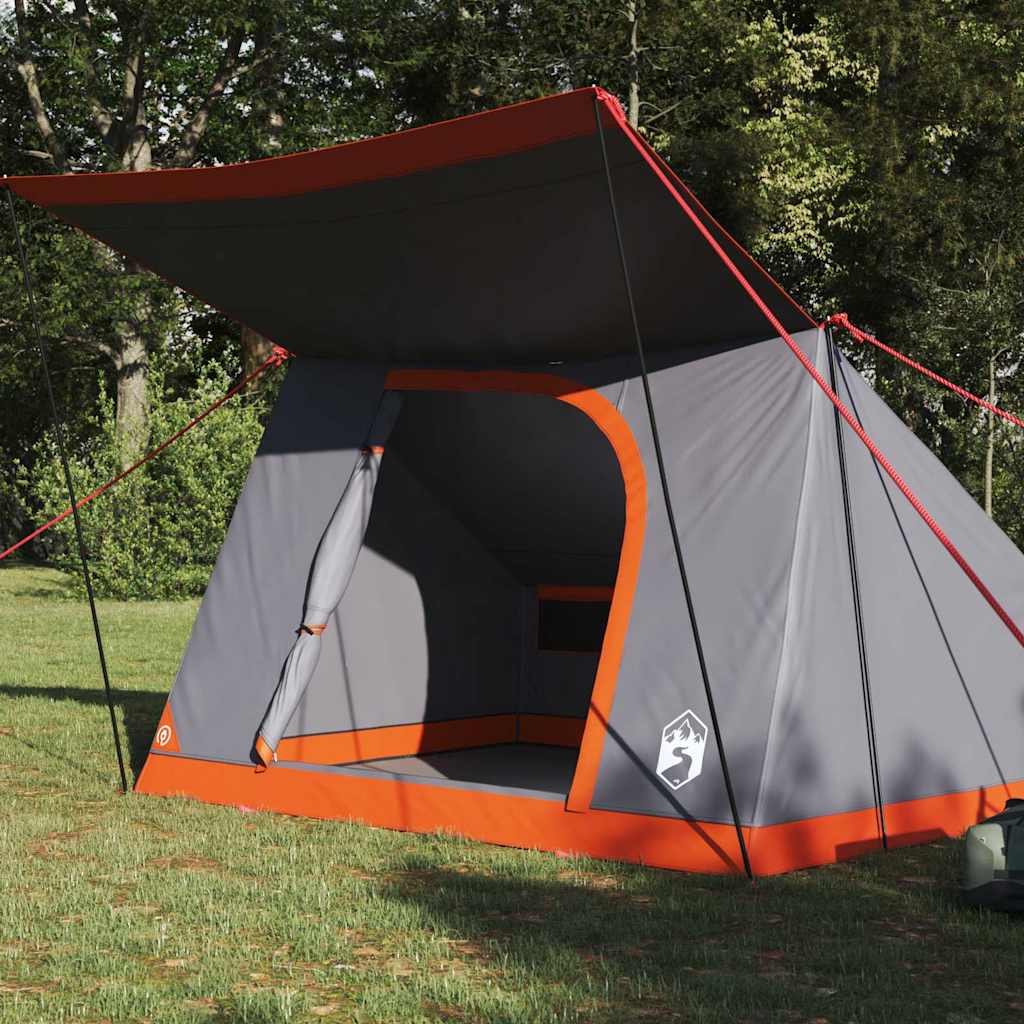 Campingzelt Grau und Orange 282 x 225 x 154 cm Polyester