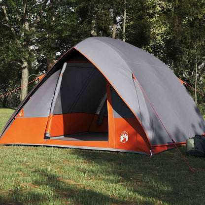 Campingzelt Grau und Orange 320 x 275 x 190 cm Polyester