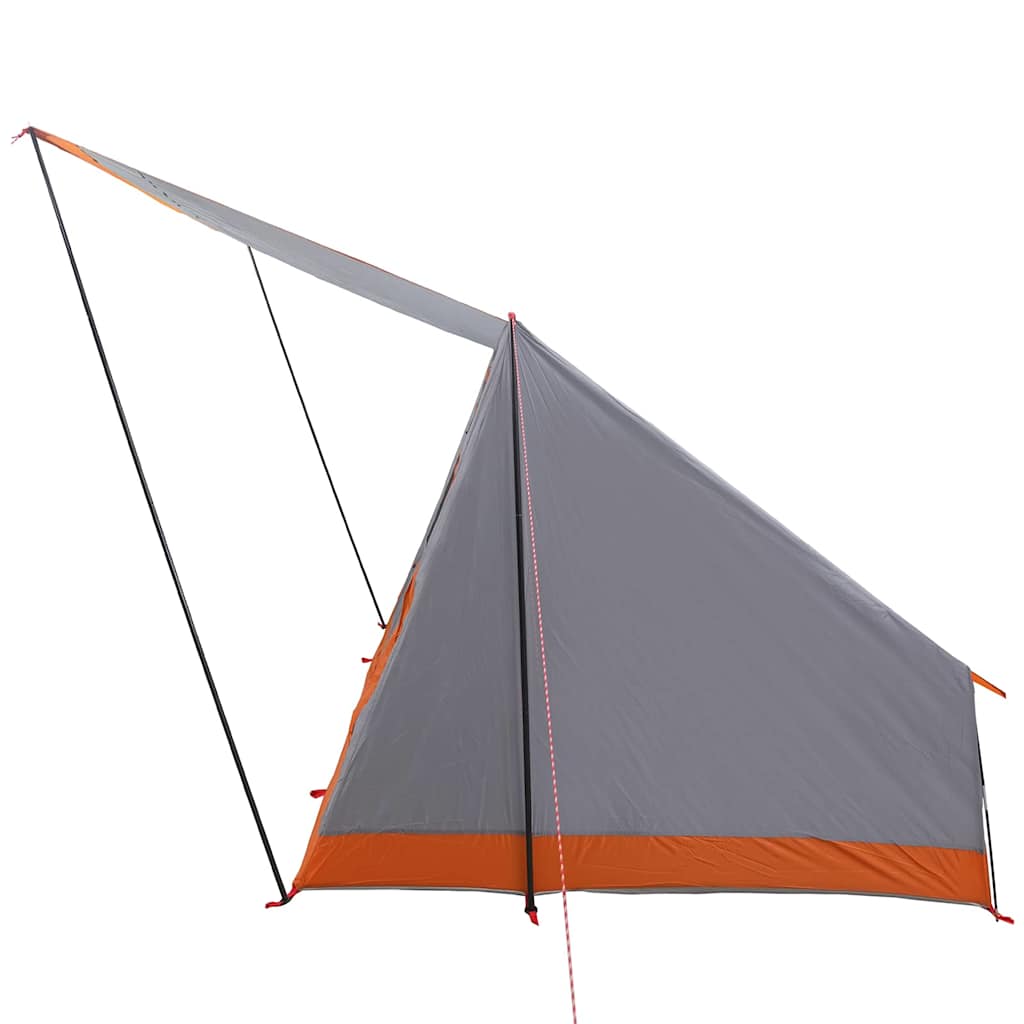 Campingzelt Grau und Orange 223 x 163 x 130 cm Polyester