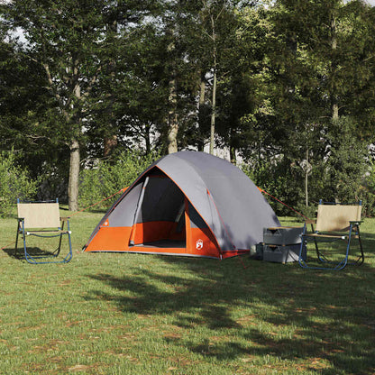 Campingzelt Grau und Orange 275 x 230 x 140 cm Polyester