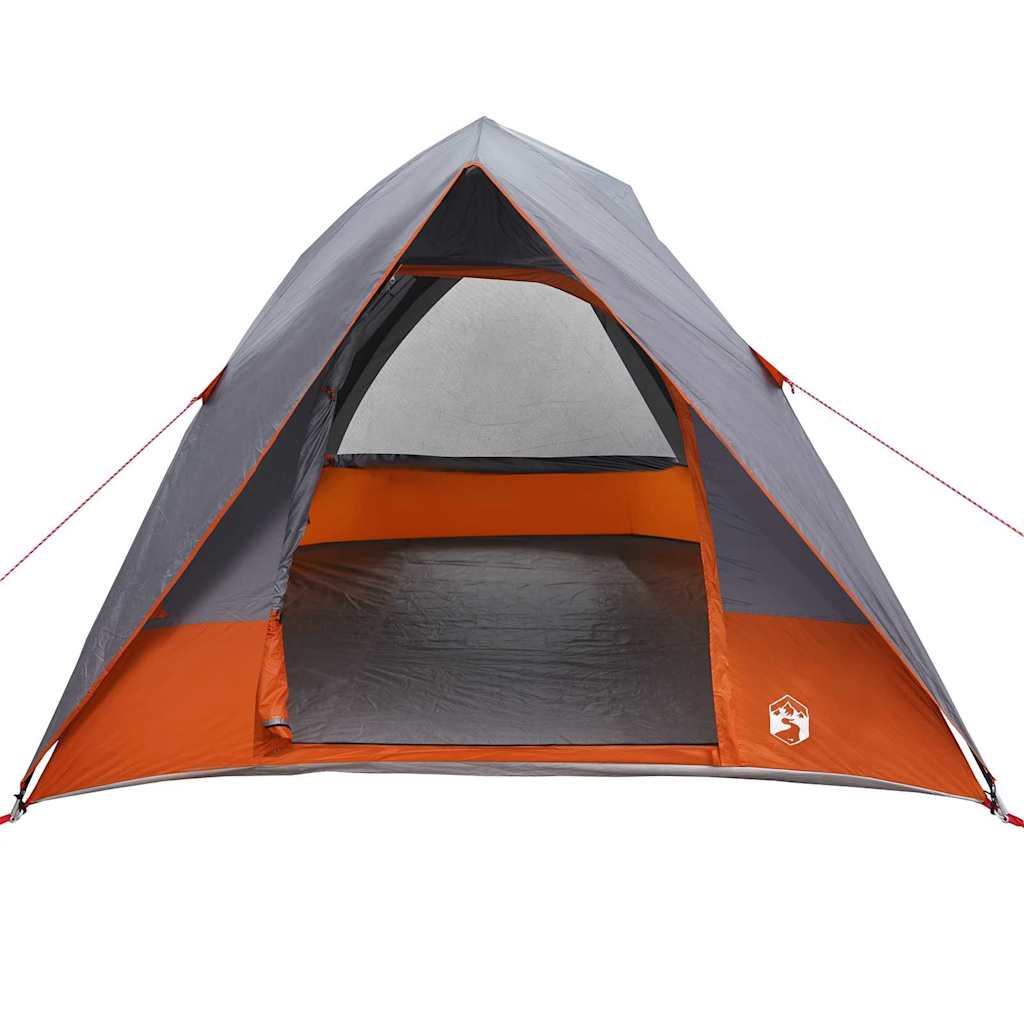 Campingzelt Grau und Orange 275 x 230 x 140 cm Polyester